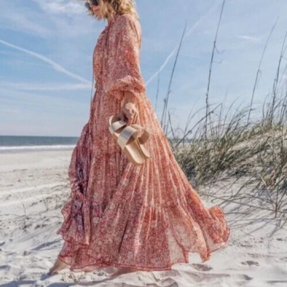 Free People Dresses & Skirts - Free People Size M Flowy Floral Boho Maxi Dress